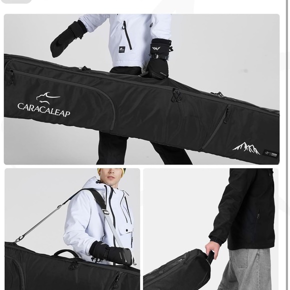 Ski Snowboard Bag Fully Padded for Air Travel 2 pair, Double Snowboard Bag - Picture 4 of 9